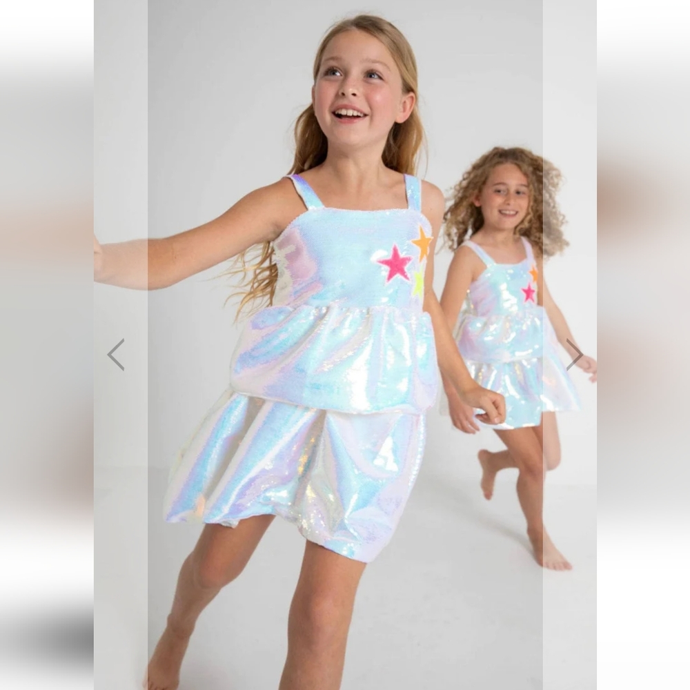 Lola and the Boys Tiered star sequin dress